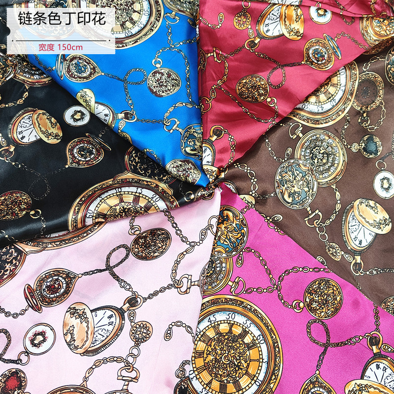 in stock chain satin imitation silk fabric scarf gift packaging clothing sexy underwear pajamas fabric