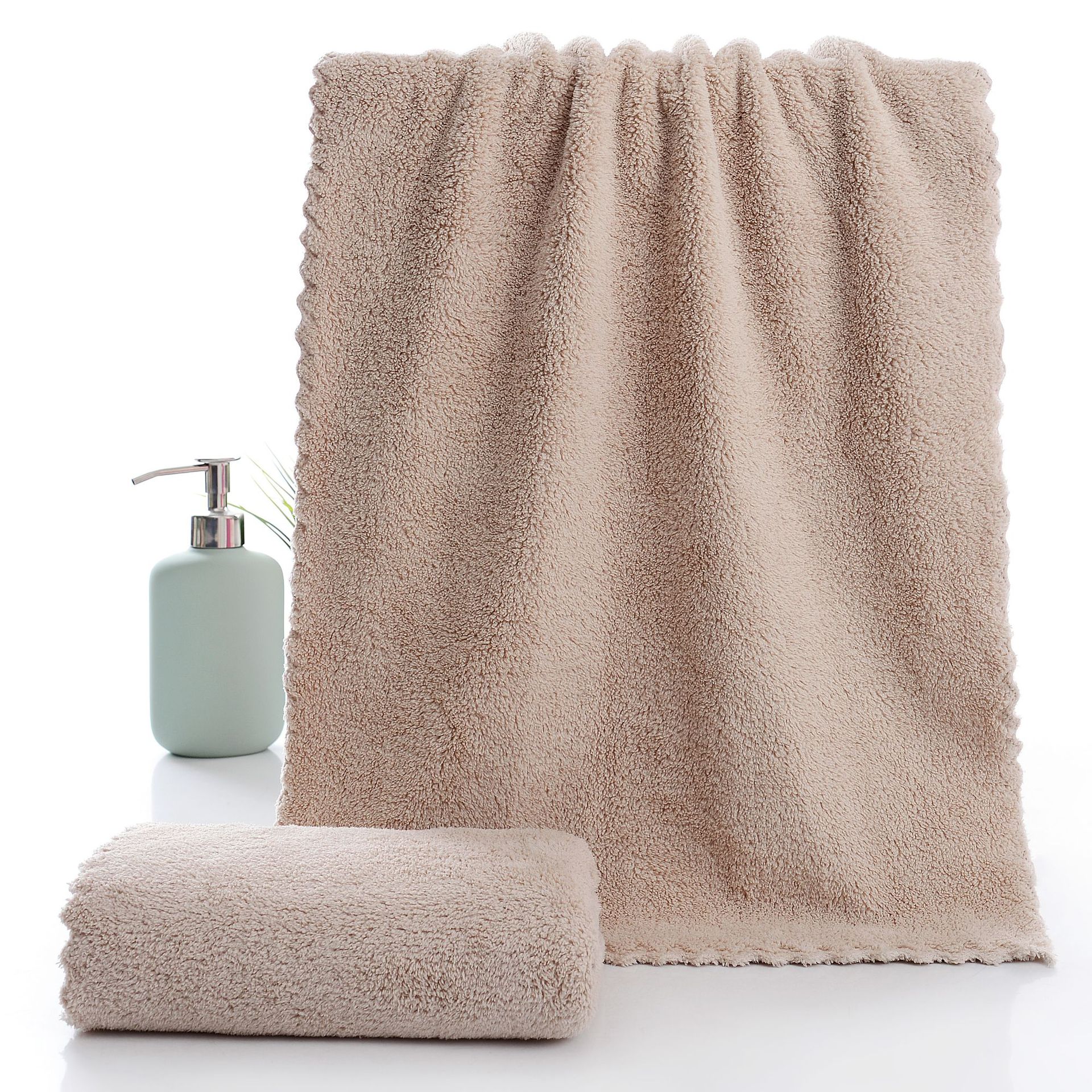 Picture of Coral Fleece Towel Plain Wash Face Towel Soft Absorbent Gift Household Not Easy to Send