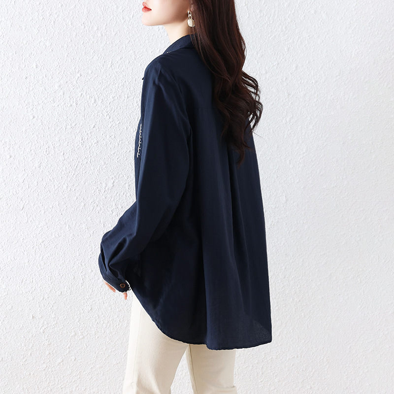 Picture of Real Shot of Ready-Made Large Size New Style Lace Tencel Shirt Slightly Fat Sister Women's Clothing 2025 Autum