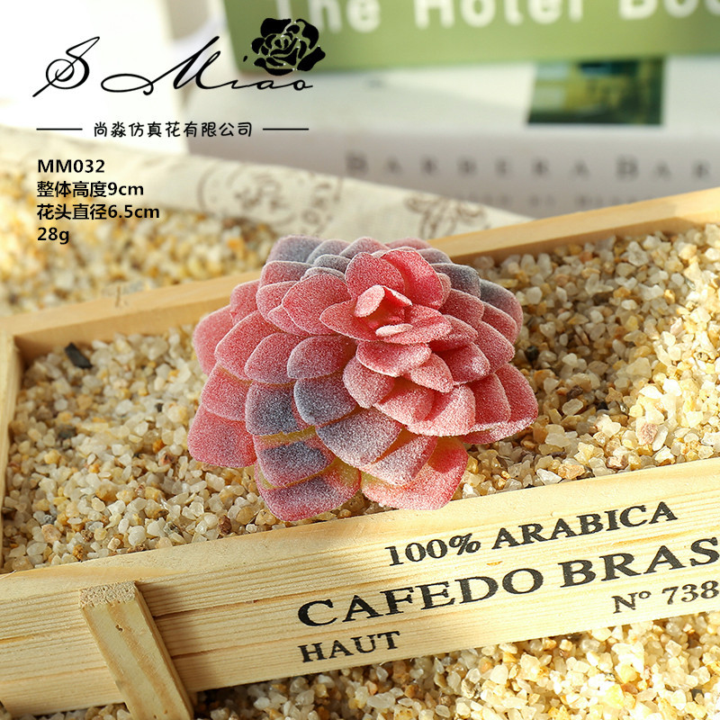 Picture of 006 Flocked Red Series Succulents Creative DIY Supplies Accessories Factory Direct Supply Wholesale Artificial Green