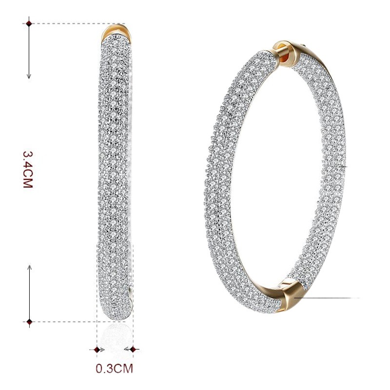 Origin direct zircon earrings fashion small red book round diamond earrings Japanese and Korean small fresh earrings cross-border accessories
