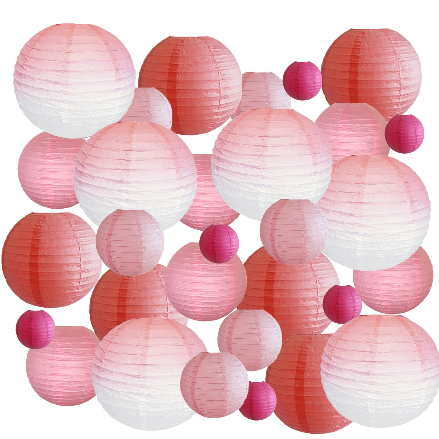 Picture of Spring, Summer, Autumn and Winter Colorfulful Paper Lanterns Round Foldableable Paper Art Combination Set Hanging Lanterns
