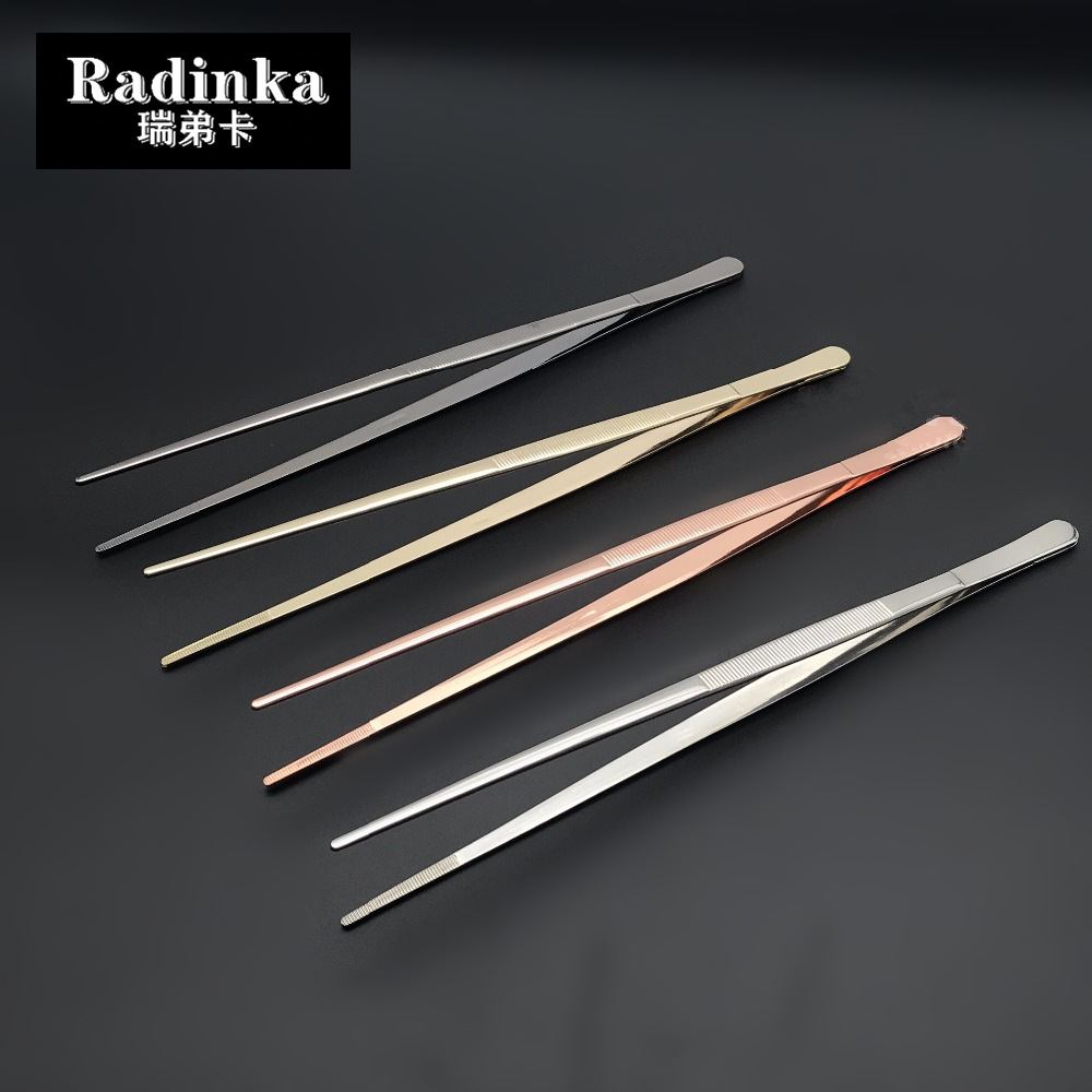 Cross-border direct supply 304 stainless steel tweezers 30cm decoration high-grade long clip cocktail tool clip cleaning clip