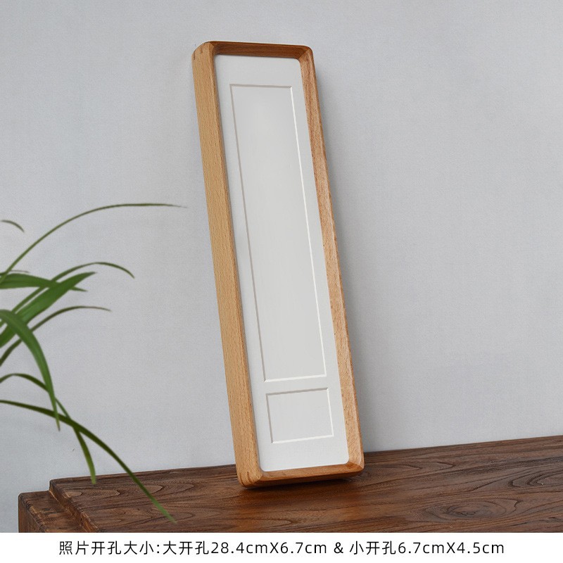 Picture of Solid Wood Photo Frame with Mortise and Tenon Joints, Long Strips with Rounded Corners and Beveled Edges, Combination Wedding Couple Desktop Creative Display Stand Wholesale Wedding Picture Frame