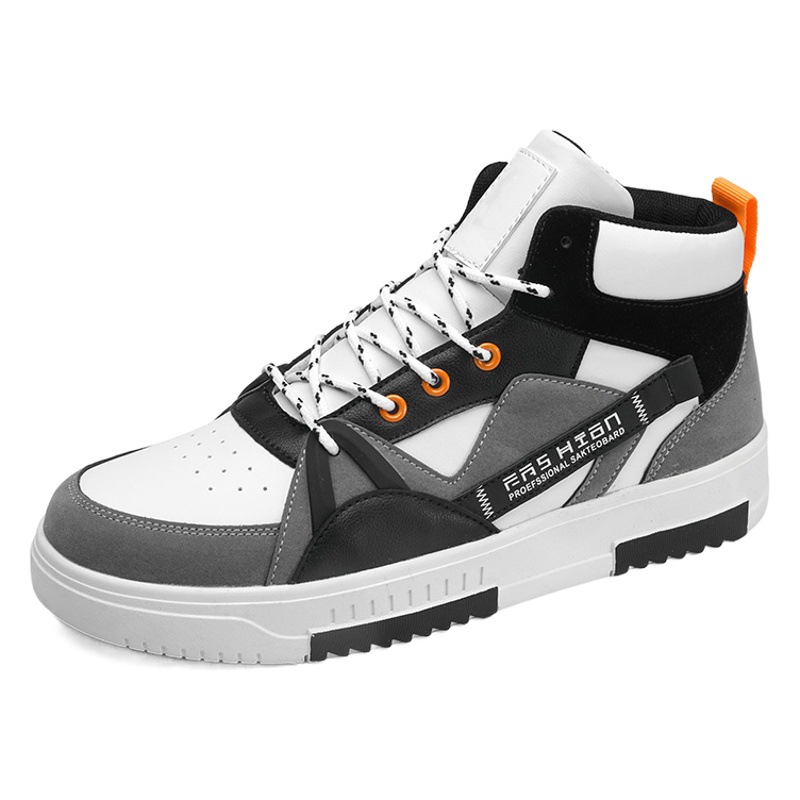 Men's Shoes Autumn and Winter New Fashion High-top Sports Casual All-match Skate Shoes Original Design Junior High School Students Trendy Shoes