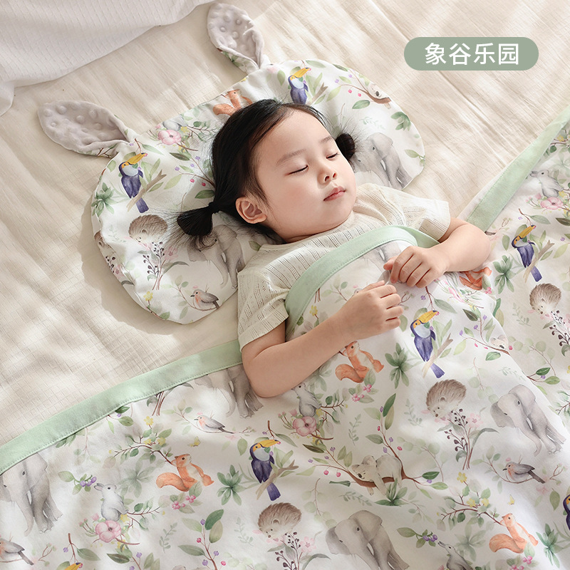 Picture of Baby blanket cartoon four-layer bamboo cotton gauze quilt class a spring and summer newborn children nap baby quilt