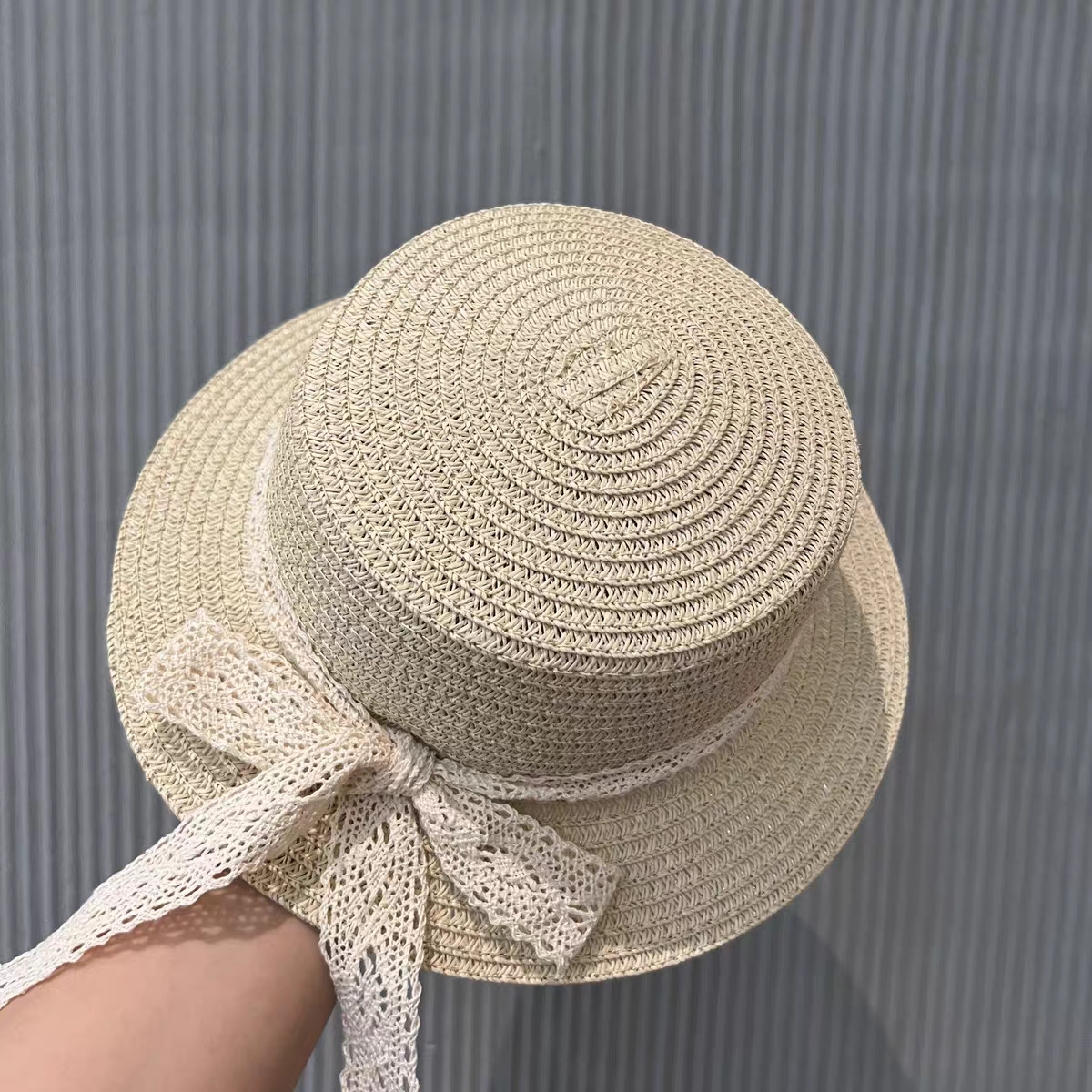 Picture of Children's Sunscreen Hat Summer Girl's Sunshade Straw Hat Bag suit Girl Baby Girl Western-style Lace Princess Beach Hat
