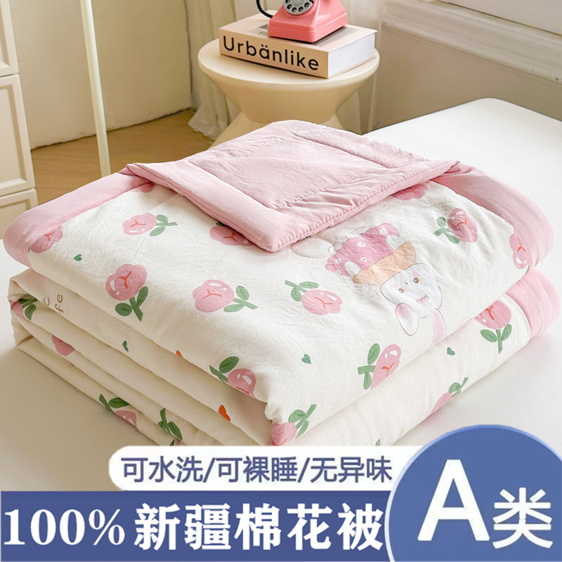 New A-Grade Maternal and Infant-Grade Washed Cotton Air-Conditioning Quilt, Xinjiang Cotton Quilt, Summer Quilt, Summer Cooling Quilt, Pure Cotton Quilt Core