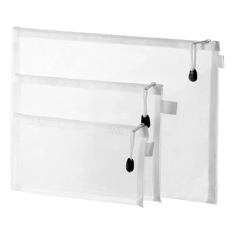 A4 file bag transparent grid bag zipper bag file bag bill waterproof student examination paper bag wholesale