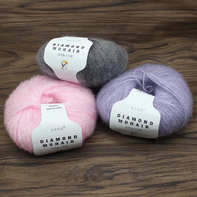 Bellini Diamond Pony Sea Hair 25g Fine Wool Hand-Knitted Outwear Scarf Companion Wiring Cut Out Shawl Line