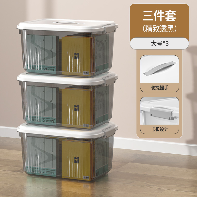 Picture of Transparent Storage Box Plastic Box with Lid Satchel Storage Box Large and Small Clothing Storage Box Organizer Box with Lid