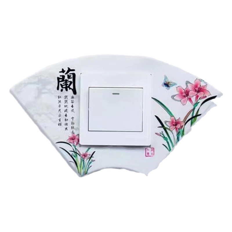 Plastic Switch with Bamboo, Orchid and Plum and Chrysanthemum Combination Plastic Switch Stickers, Various Styles of Scenery Home Decorations
