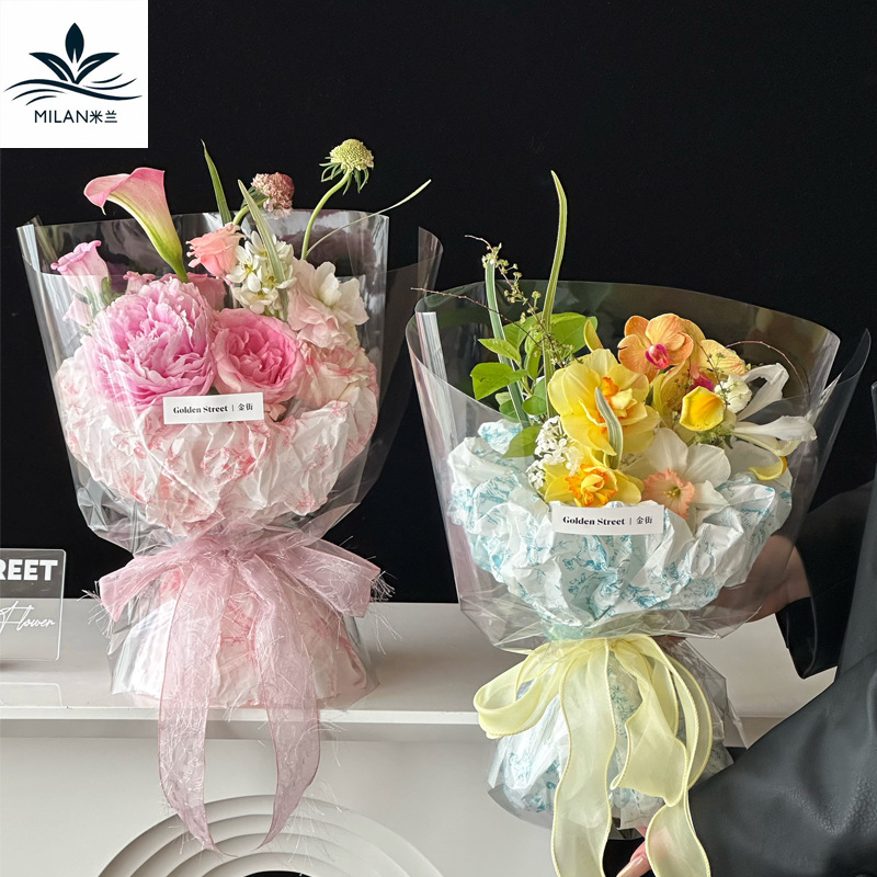 European-style retro thickened Sydney paper flower wrapping paper pleated hand-rubbed paper bouquet lining wrapping paper DIY material
