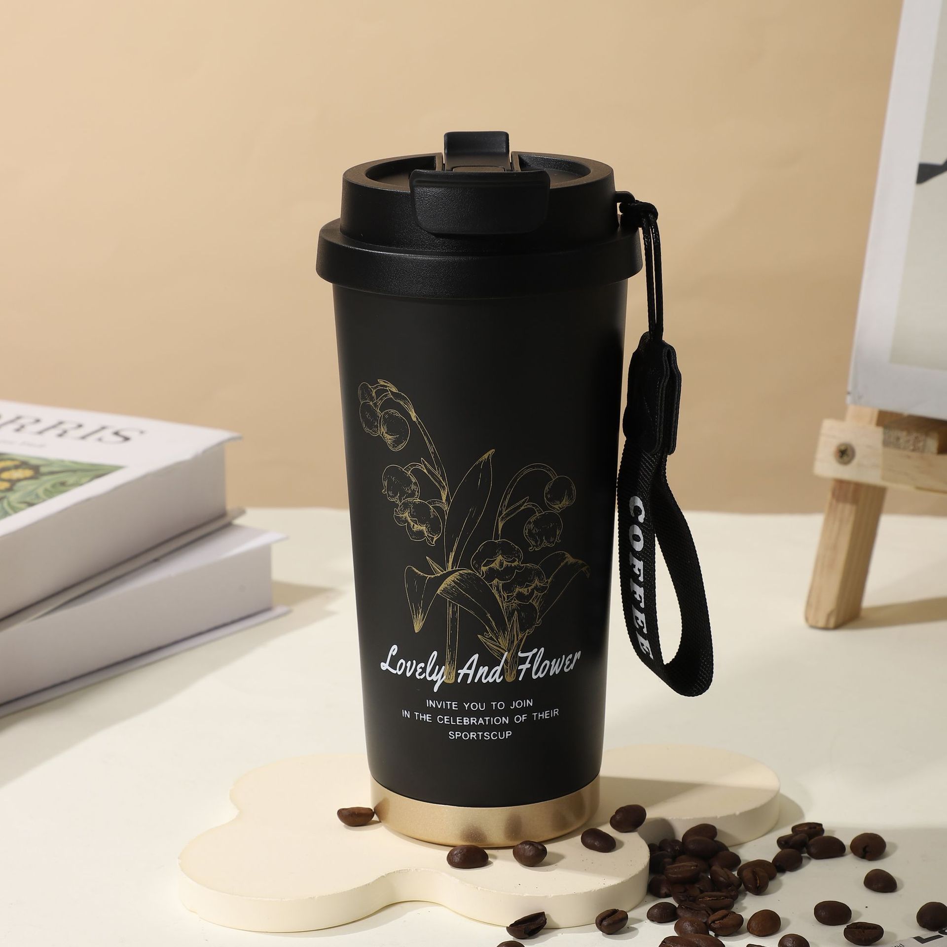 Picture of Wholesale Insulated Cups, Trendy High-Appearance Cold Coffee Cups for Men and Women, Outdoor Car-Mounted Stainless Steel Dual-Drink Gift Cups