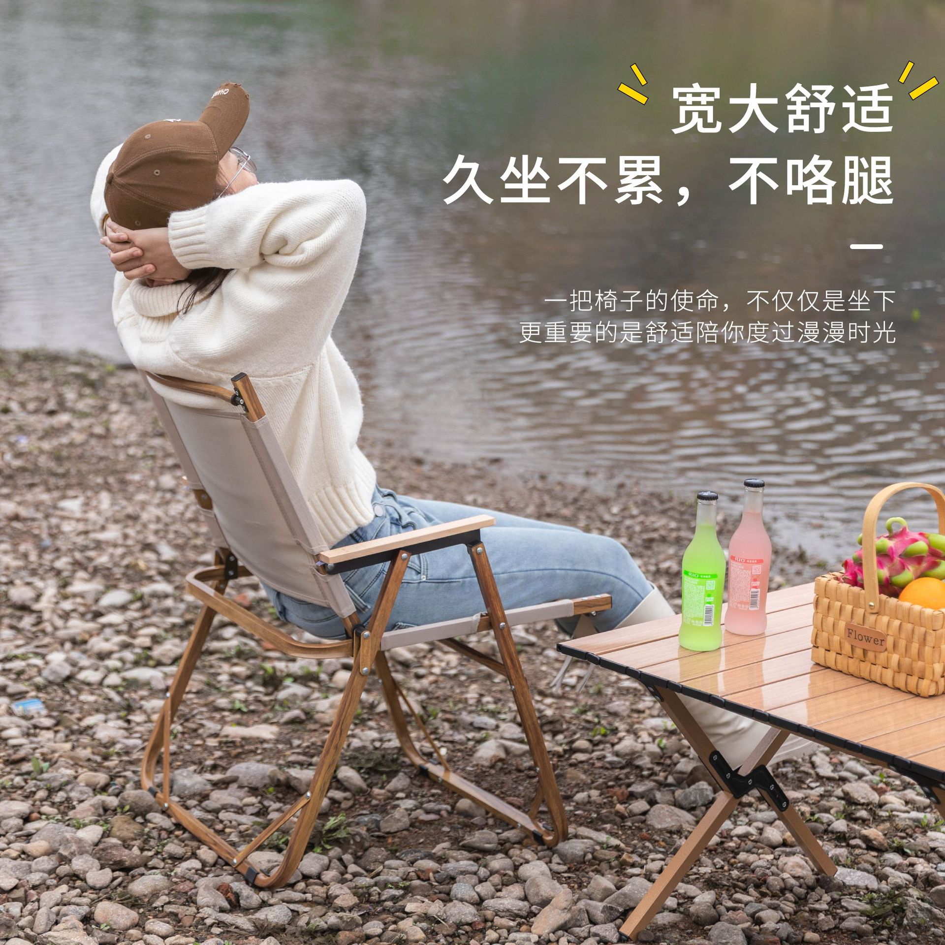 Picture of Kermit Chair Wholesale Manufacturer Outdoor Folding Chair Aluminum Alloy Chair Portable Picnic Car Camping Folding Table