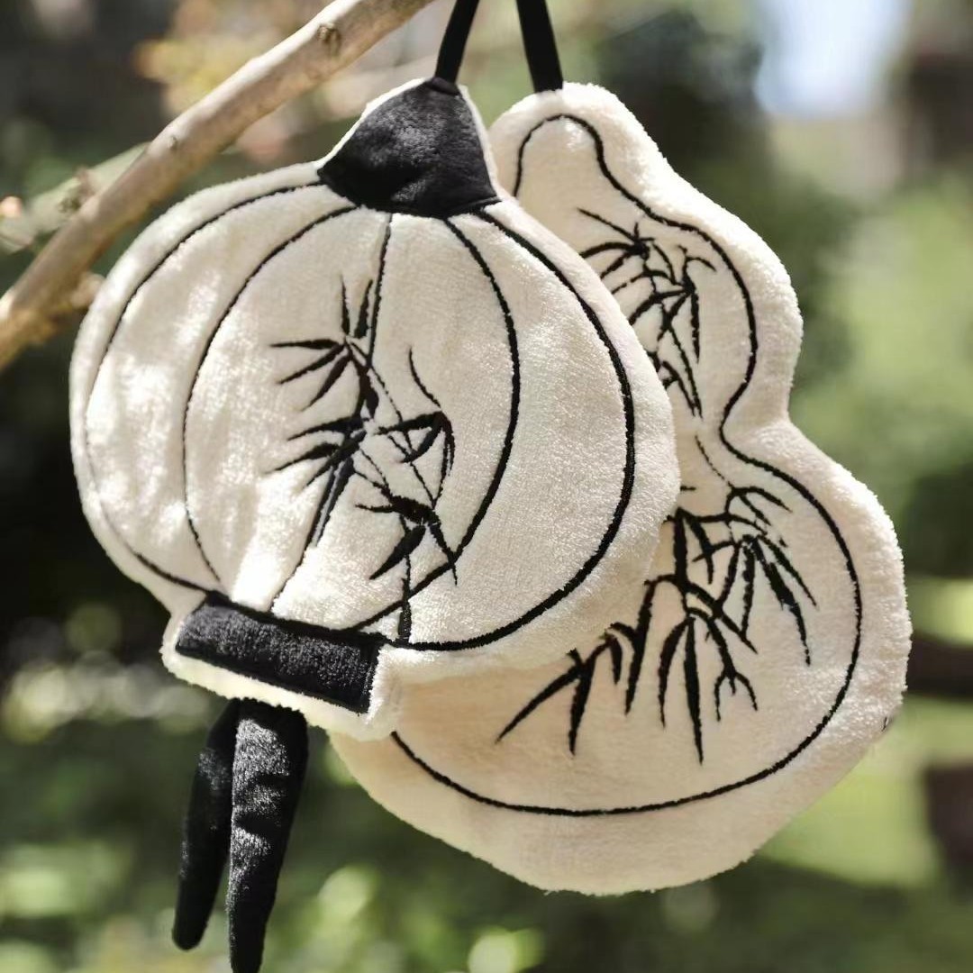 Chinese Luxury Gourd Wipe Hand Towel Kitchen Bathroom Lantern Wipe Handkerchief Hanging Absorbent Soft Simple Small Towel