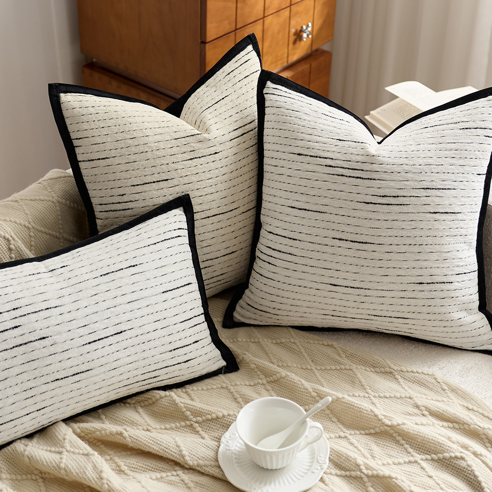 French Cream Stellar Pillowcase Light Luxury High-end Bedside Soft Bag Pillow Backrest Cover Living Room Sofa Pillow