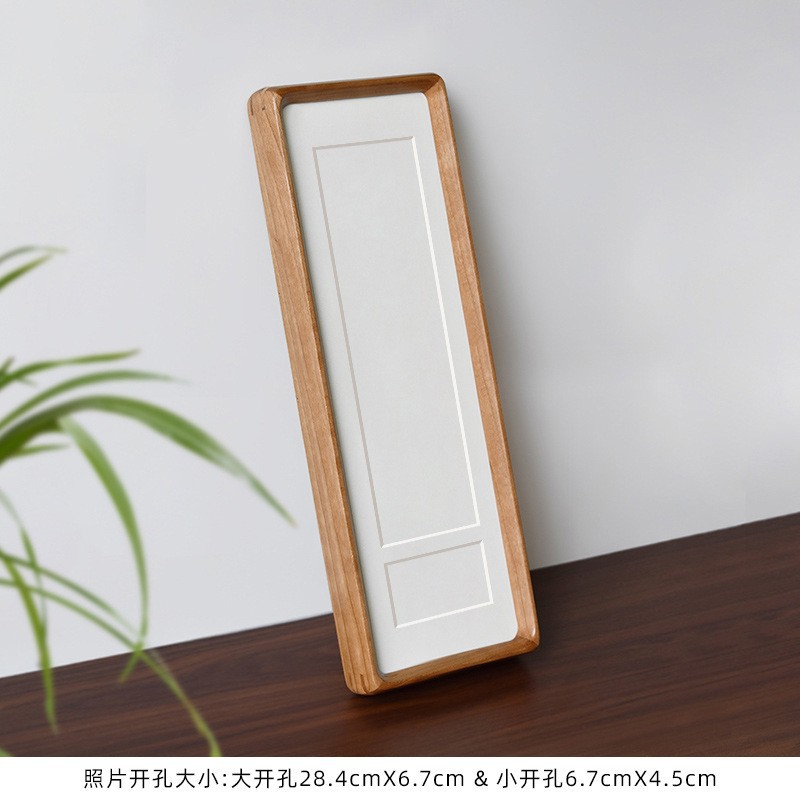 Picture of Solid Wood Photo Frame with Mortise and Tenon Joints, Long Strips with Rounded Corners and Beveled Edges, Combination Wedding Couple Desktop Creative Display Stand Wholesale Wedding Picture Frame