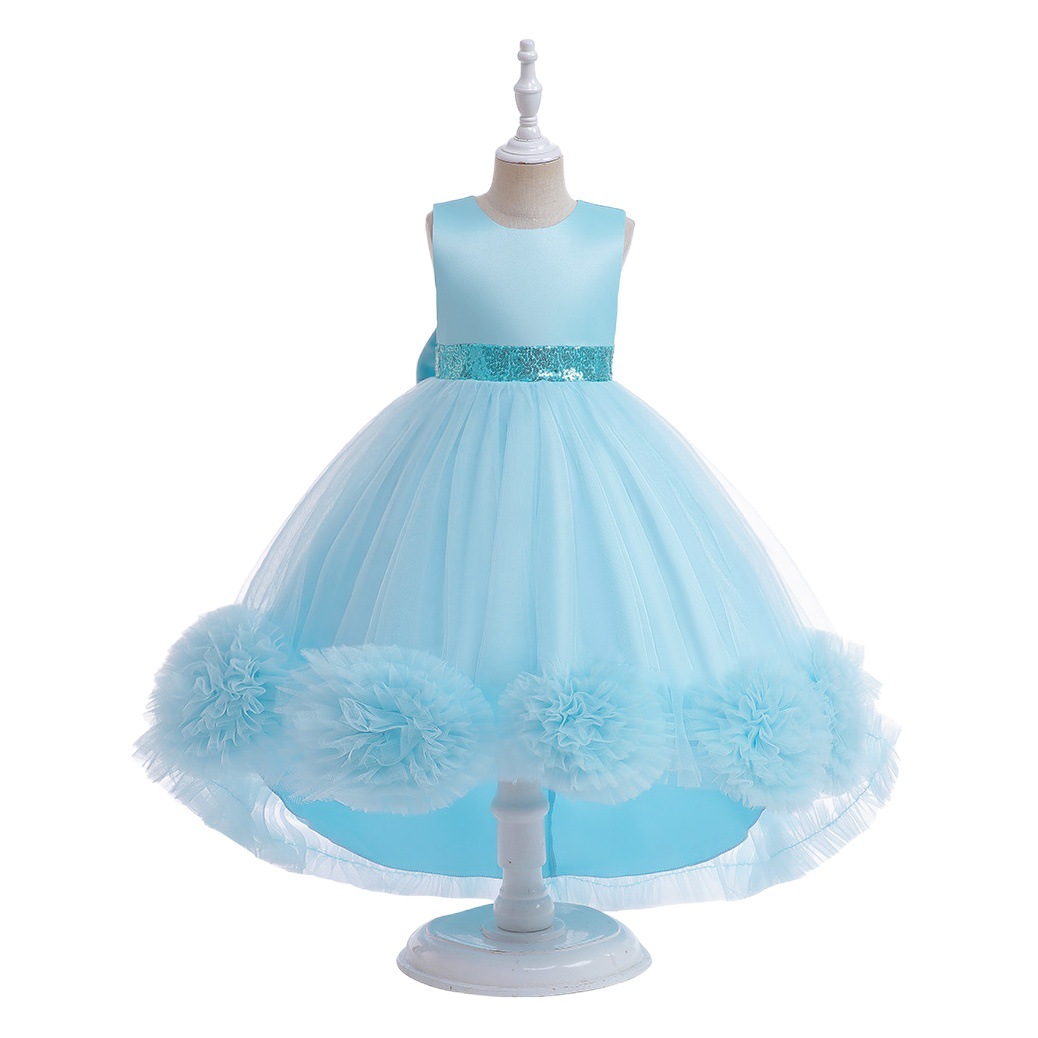 Amazon's New Children's Dress Princess Dress Girls Flower Tail Dress Skirt Piano Performance Tutu Skirt in Stock