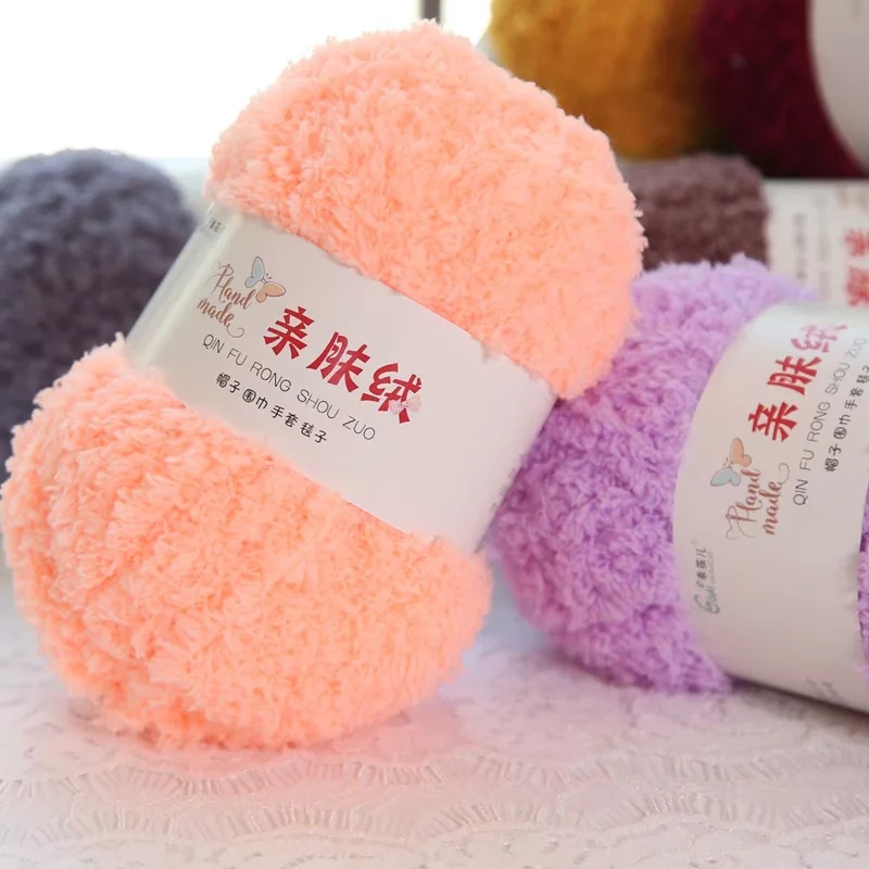 Picture of Skin-friendly Fluff Line Towel Yarn 3-strand Coral Fluff Line Scarf Scarf Baby Line Velvet Coarse Wool Material Bag