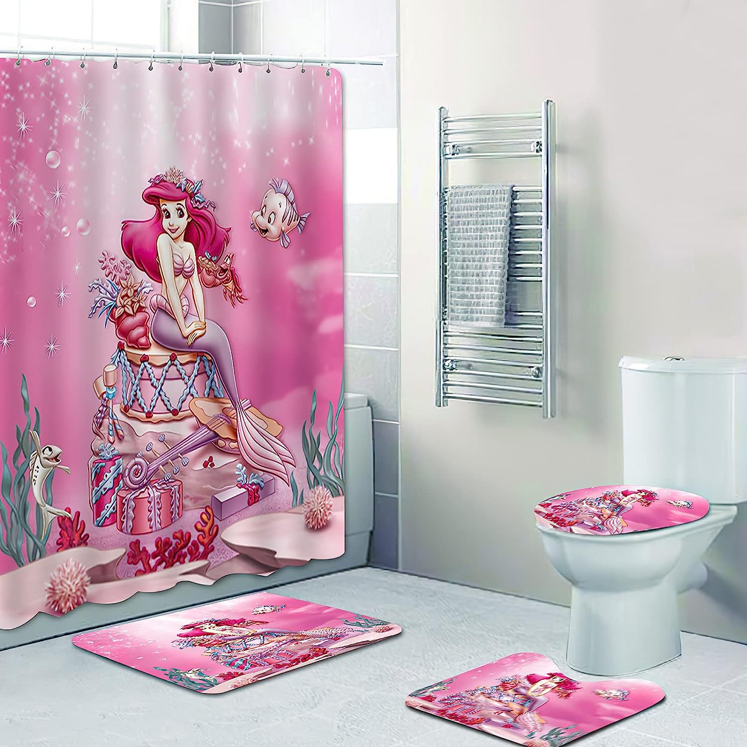 Picture of Cross-border supply non-perforated waterproof shower curtain bathroom partition bathroom thickened printed hanging curtain manufacturers wholesale