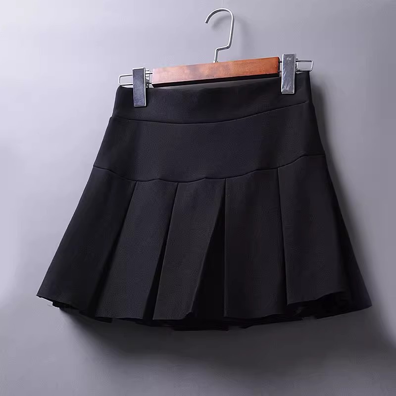 Black Pleated Skirt Skirt 2024 Summer High Waist Slimming Small Women's Short Skirt with Loose Waist Lining