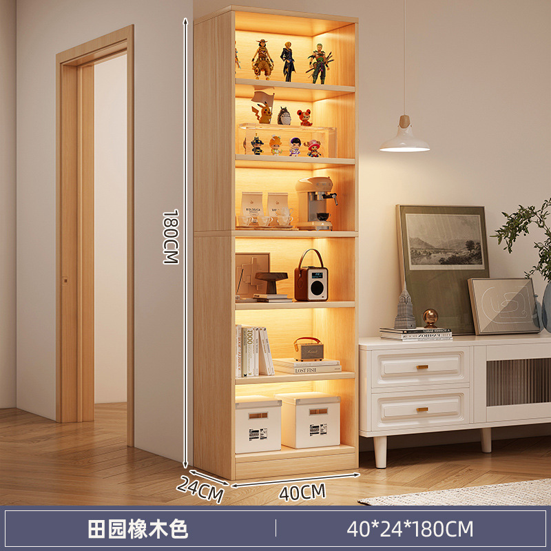 Picture of Bookshelf floor-standing storage rack against the wall next to the TV cabinet, storage cabinet for living room multi-layer household with narrow gap corner books