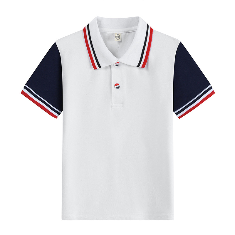 Picture of kids Children's T-shirt Long Sleeve Cotton White Lapel Polo Shirt for Boys and Girls Elementary School Students Middle and Large Children's School Uniform