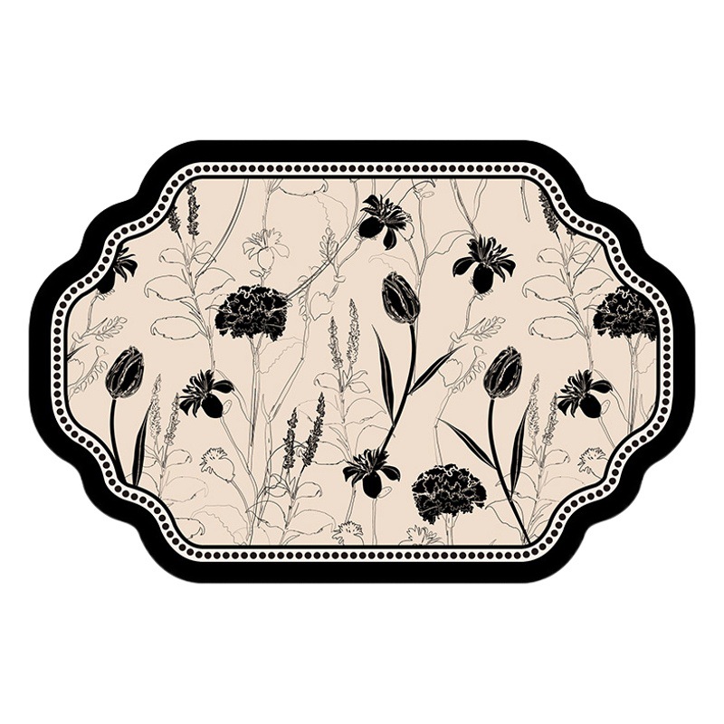 Special-shaped new Chinese style bathroom door absorbent floor mat anti-foot slip foot mat soft diatom mud bathroom high-grade mat