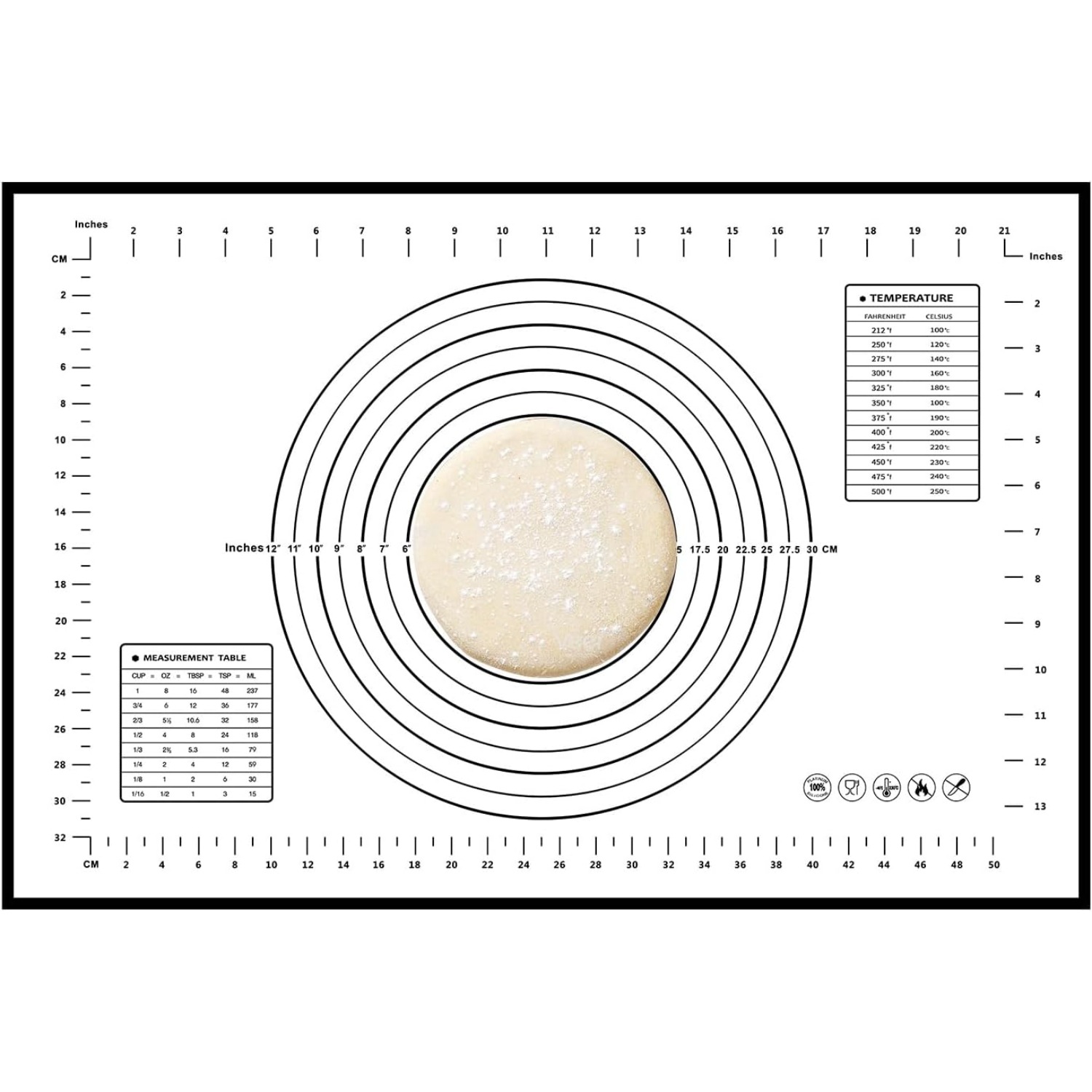 Picture of Cross-border hot sale thickened baking mat special silicone pad kneading mat extra large size 45*60 kneading mat with scale
