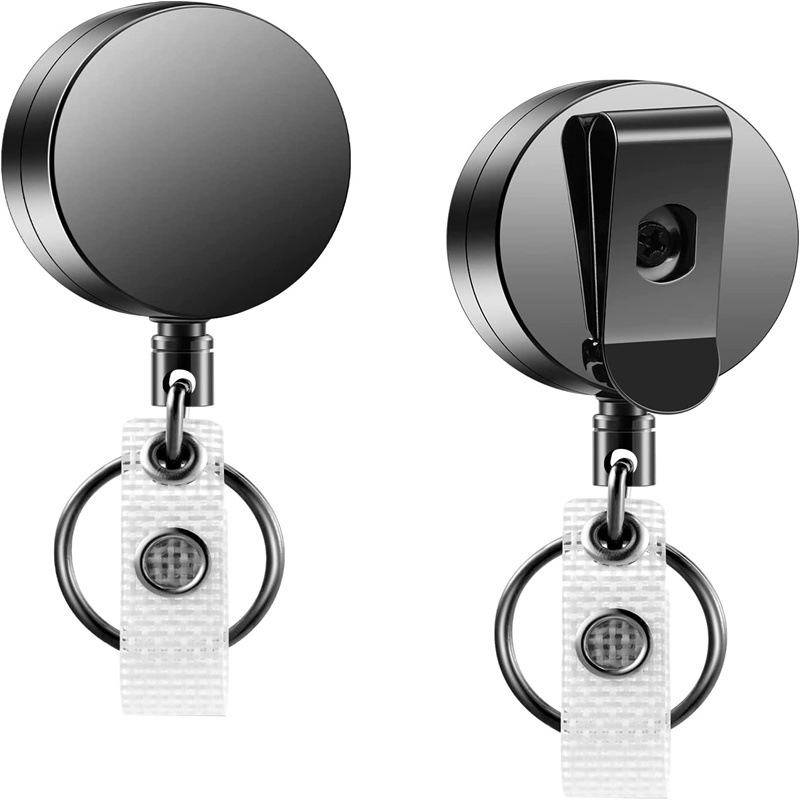 Spot 4cm all-metal mountaineering easy pull-up buckle outdoor steel wire rope length 80 key chain retractable easy to pull