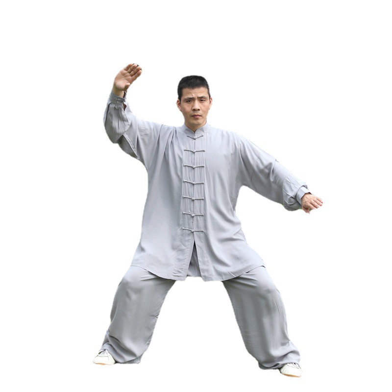 Picture of Long sleeve cotton silk Tai chi practice clothes summer men's and women's 5-color fitness clothes suit tai chi morning exercise performance clothing