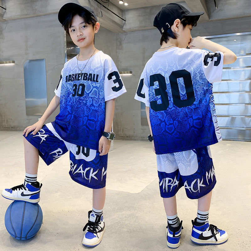 Boys' Quick-Drying Basketball Uniform Summer Suit 2025 New Cool and Handsome Middle-Aged and Older Kidsren's Summer Sports Style Kidsren's Summer Style