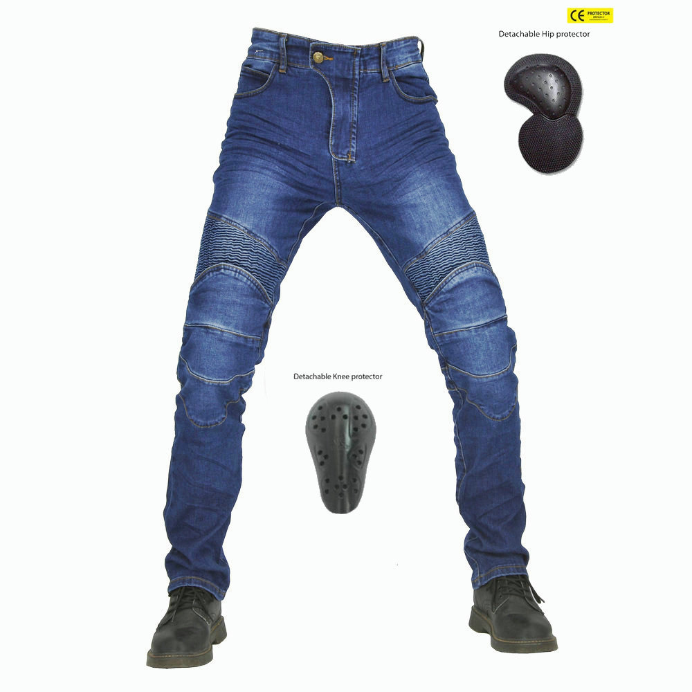 Factory Outlet Racing Pants Motorcycle Jeans Men's Riding Outdoor Motorcycle Elastic Anti-fall Pants Protector