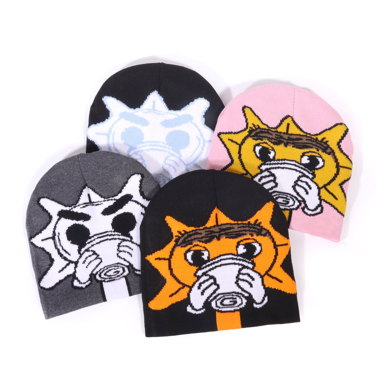 Picture of Cross-border New Cute All-match Knitted Hat Niche Design Street Popular Outdoor Cold-proof Pullover Wool Hat in stock