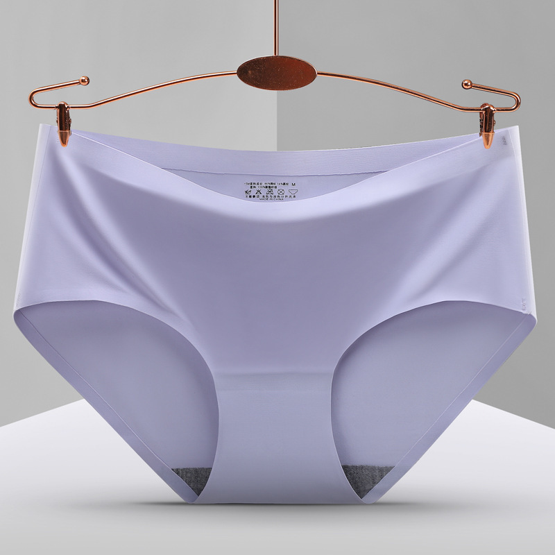 Picture of Explosions seamless one-piece ice silk panties ladies solid color breathable mid-waist cotton crotch girls' briefs manufacturers