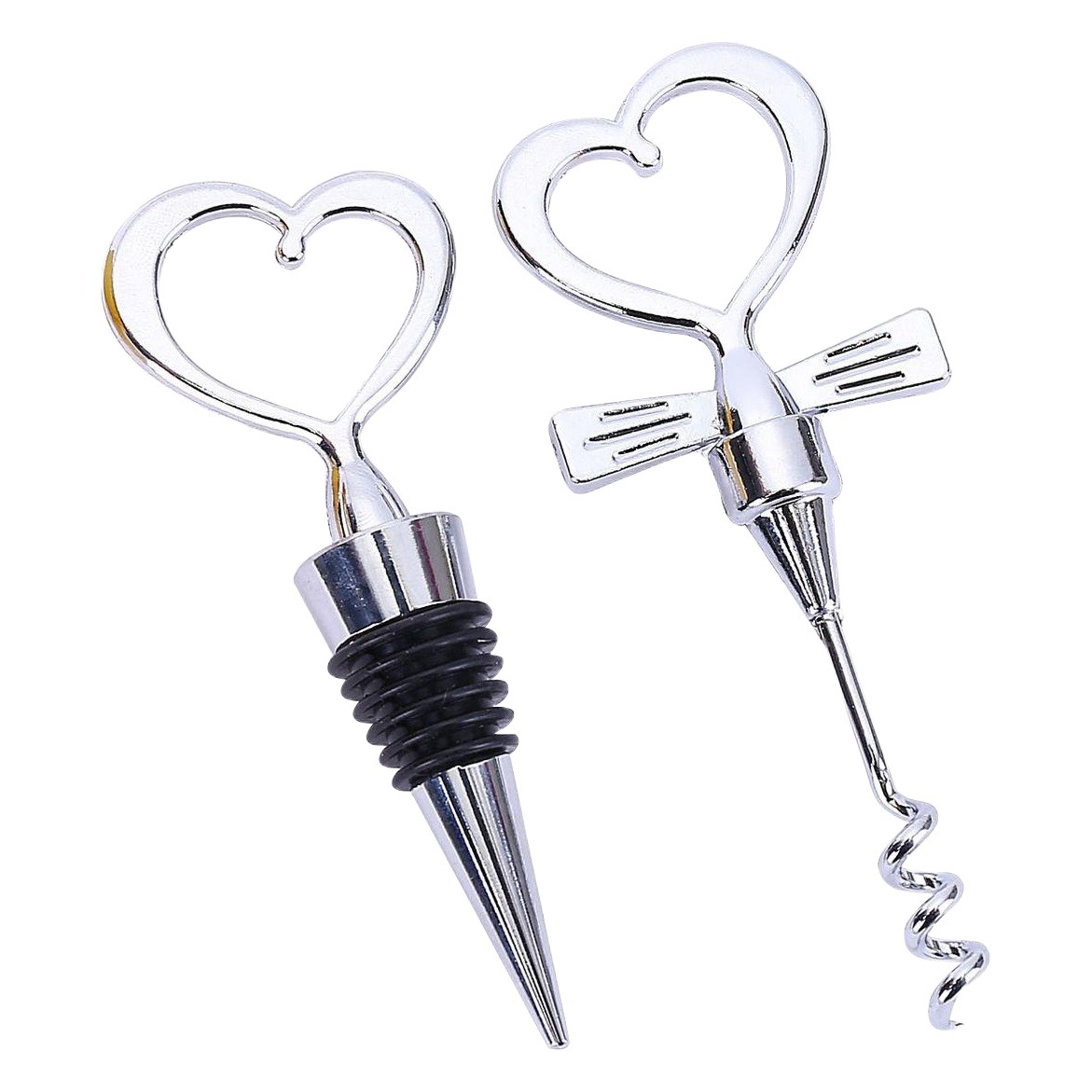 Alloy Wine bottle opener gift box suit creative gift bottle opener a pair of heart-shaped metal bottle opener