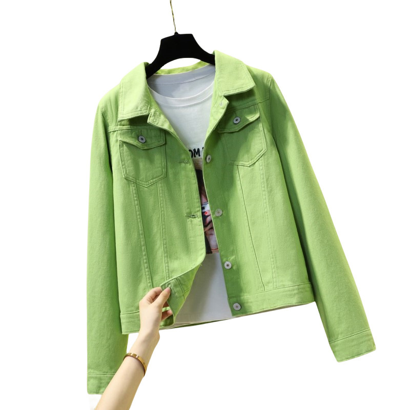 Picture of Vintage Denim Shirt Jacket for Women, Hong Kong Style Loose Denim Work Jacket, Trendy Popular Foreign Trade Jacket for Women
