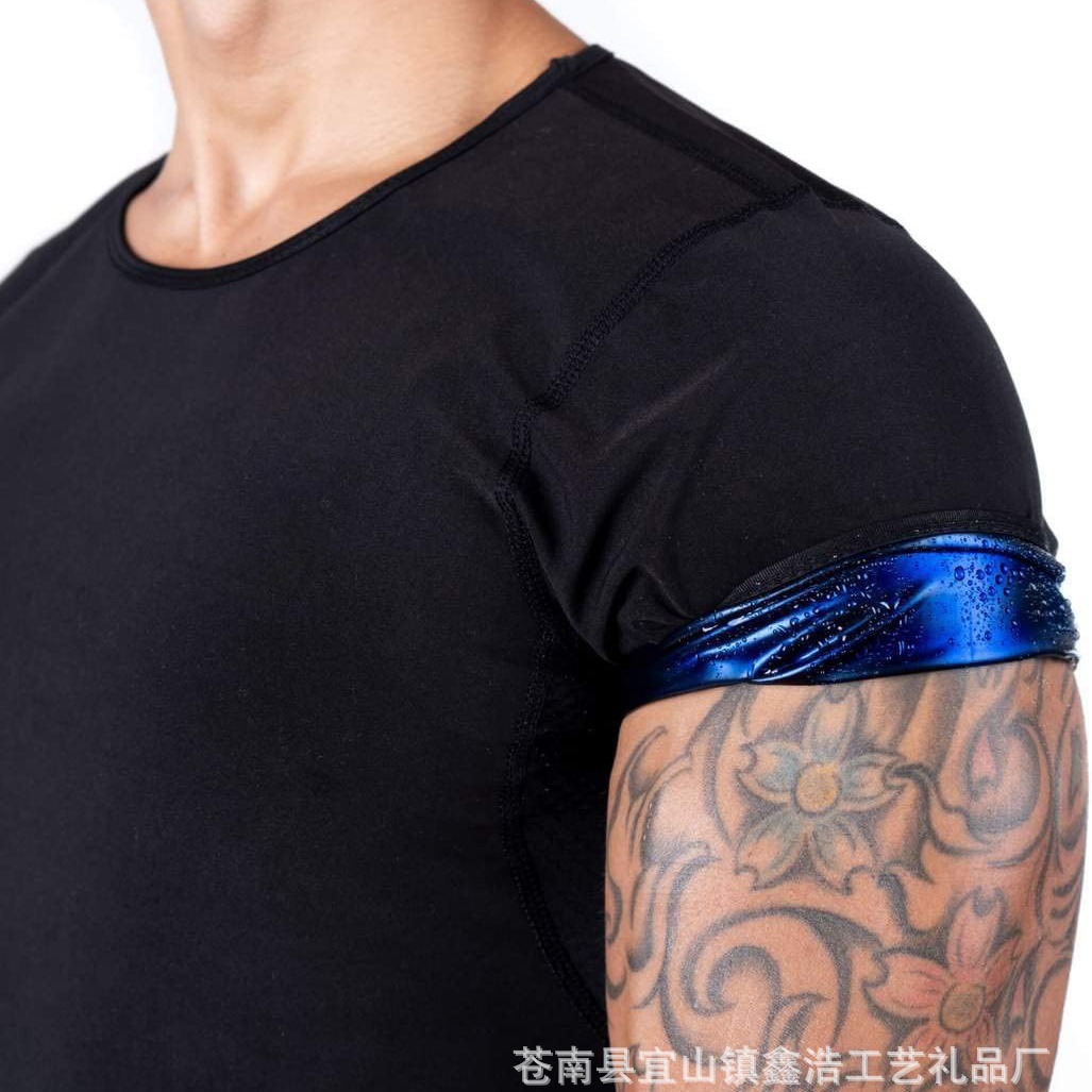 Picture of Cross-Border Source Manufacturer Men's Undershirt Body Shaping Vest Body Shaping Intimates Bodysuit Fitness Sports T-Shirt Compression Short Sleeves