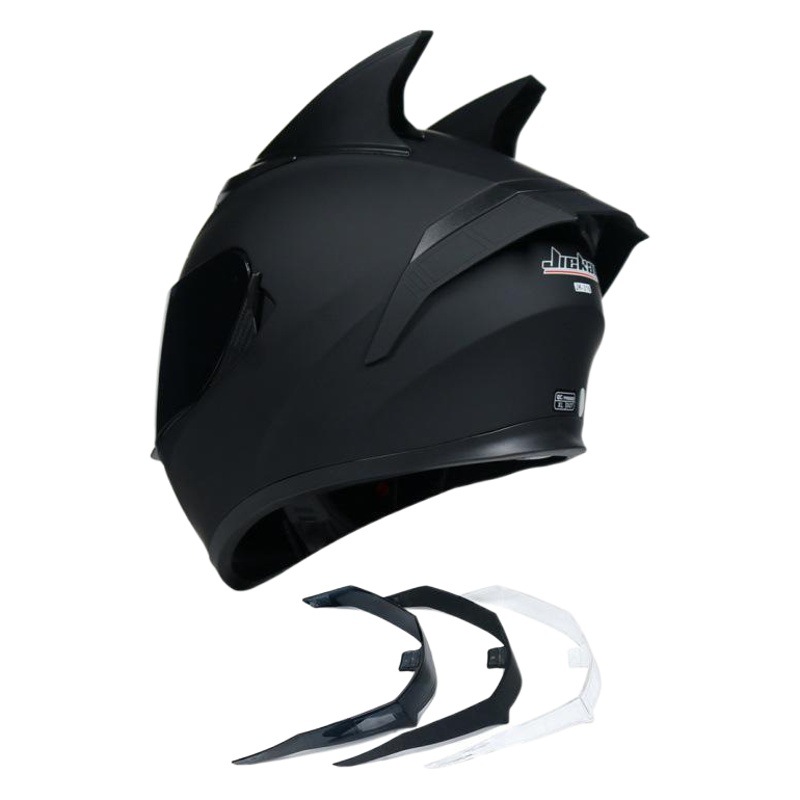 Jiekai Electric Motorcycle Helmet for Men and Women, Full-Face Helmet with Dual Lenses, Full Coverage Street Bike Helmet with Noise Reduction Design and Silent Operation