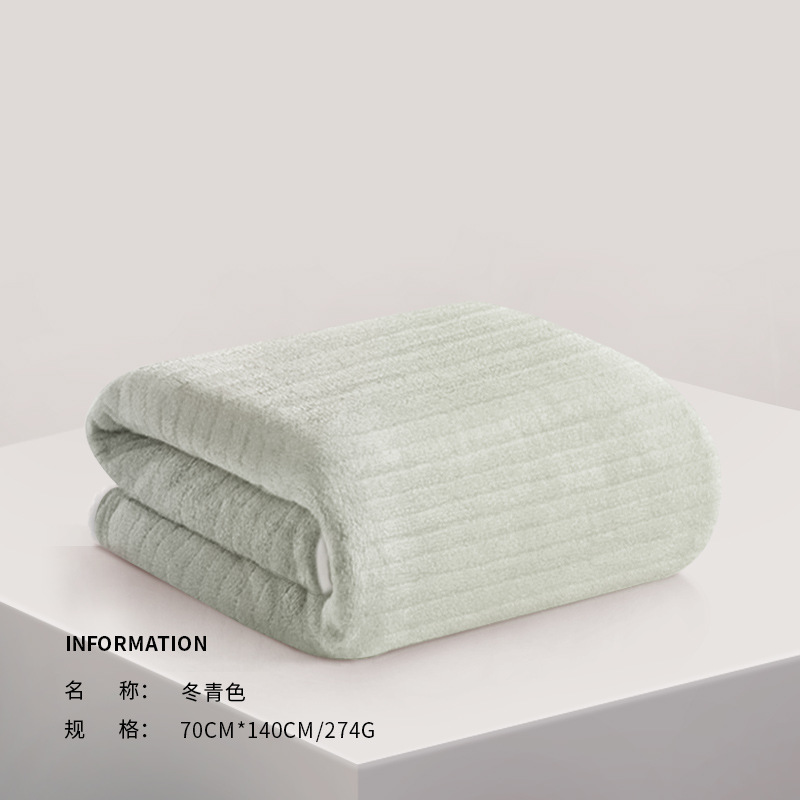 Picture of Sanli Towel Coral Fleece Bath Towel Adult Bath Towel Thickened Striped Bath Towel Wrap Bath Towel Couples Wearing Bath Towel