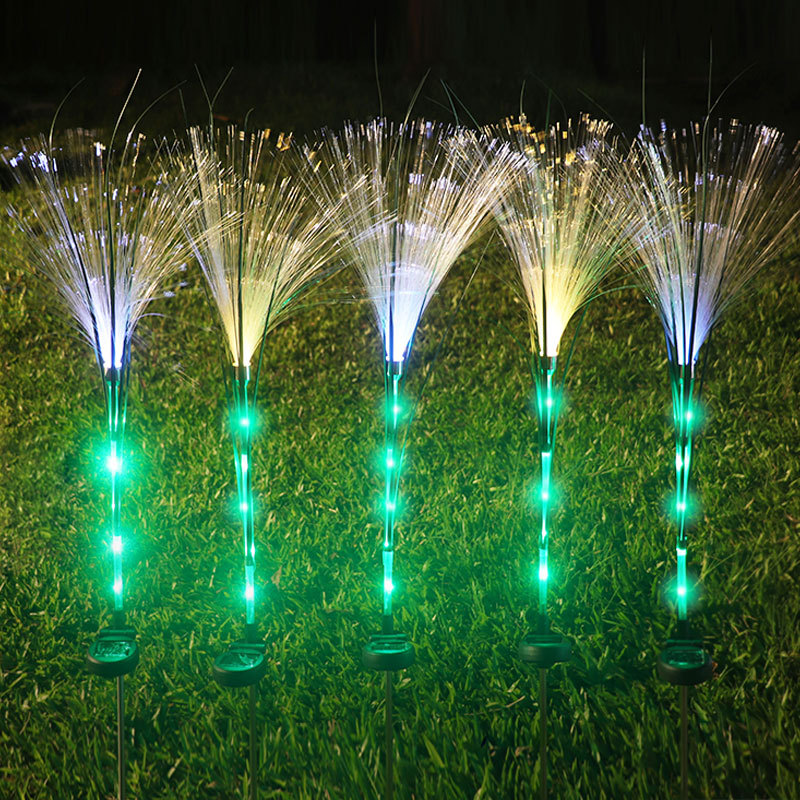Picture of Led Solar Light Fiber Reed Lamp Outdoor Ground Lawn Decoration Waterproof Luminous Energy-Saving Artificial Landscape Lamp
