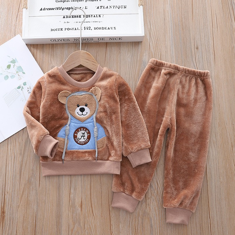 Picture of Baby Winter Pajamas Set 2025 New Baby Kidsren's Clothing Boys and Girls Autumn and Winter Flannel Home Clothes Trendy