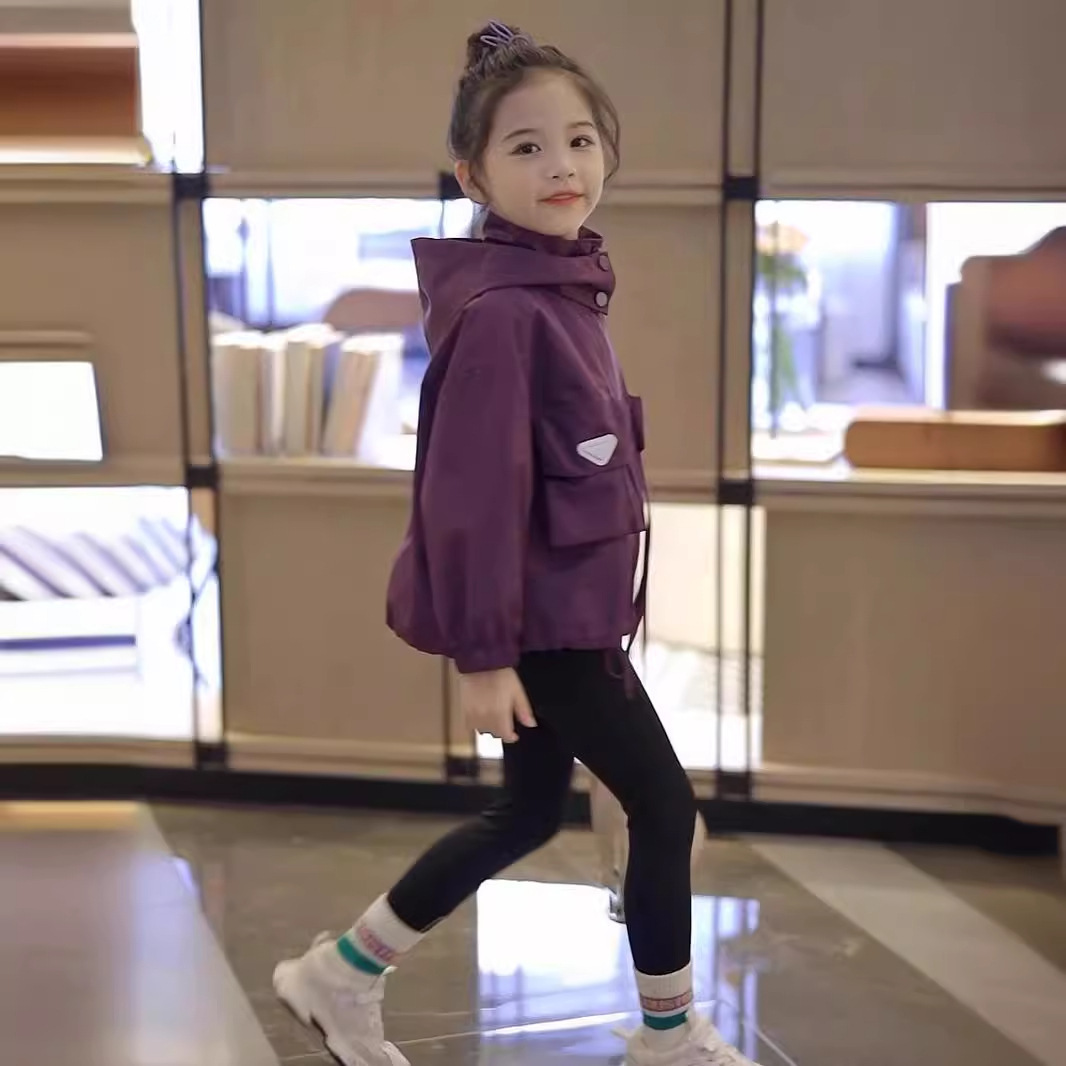 Picture of Girls' Coat Autumn 2024 New Stylish Children's Charge Clothes Girls' Sports Hooded Top Fashionable Outer