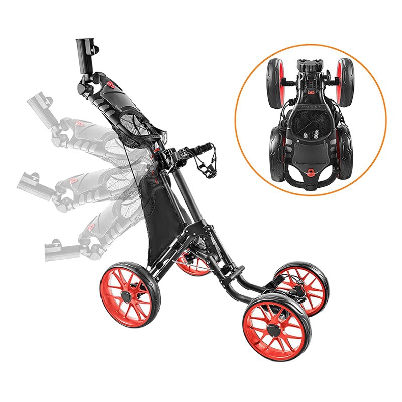 Golf cart manufacturers foldable 4-wheel golf trolley golf supplies cross-border hot sale