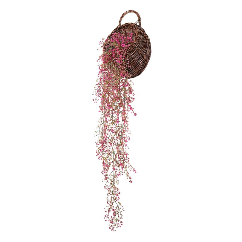 Golden Bell Willow Wall Hanging Living Room Wall Decoration Green Plant Flower Vine Hanging Rattan Plant Artificial Flower Vine Home Decor