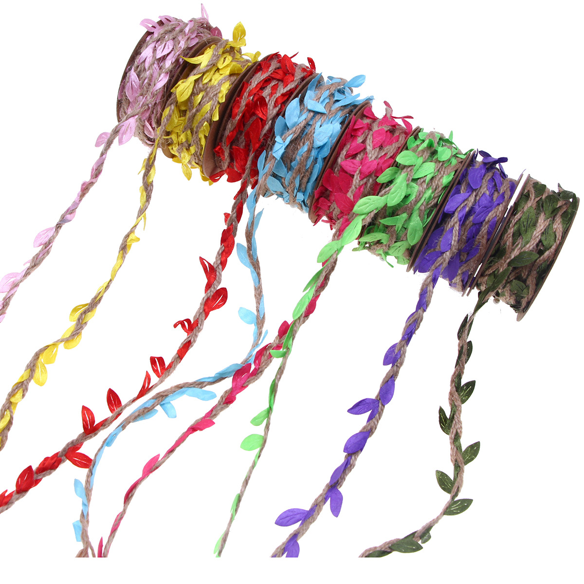 Cross-border 5 m/roll simulation leaves woven hemp rope kindergarten handmade forest environmental gardening decoration flower packaging
