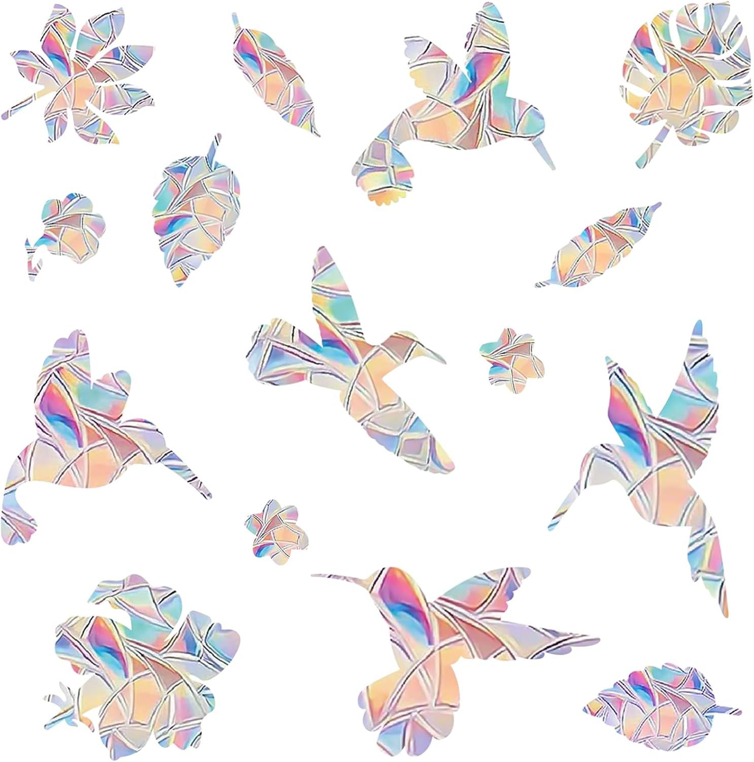 Amazon Cross-Border Glass Anti-Collision Sticker Electrostatic Film Removable Hummingbird Butterfly Round Child Safety Anti-Collision