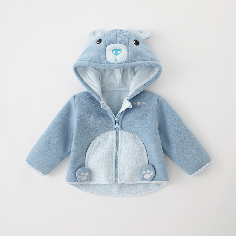 Picture of Girls' Fleece Coat Boys' Coat Autumn and Winter Clothes Children's Baby fleece-lined Hooded Top Baby Clothes Cross Border