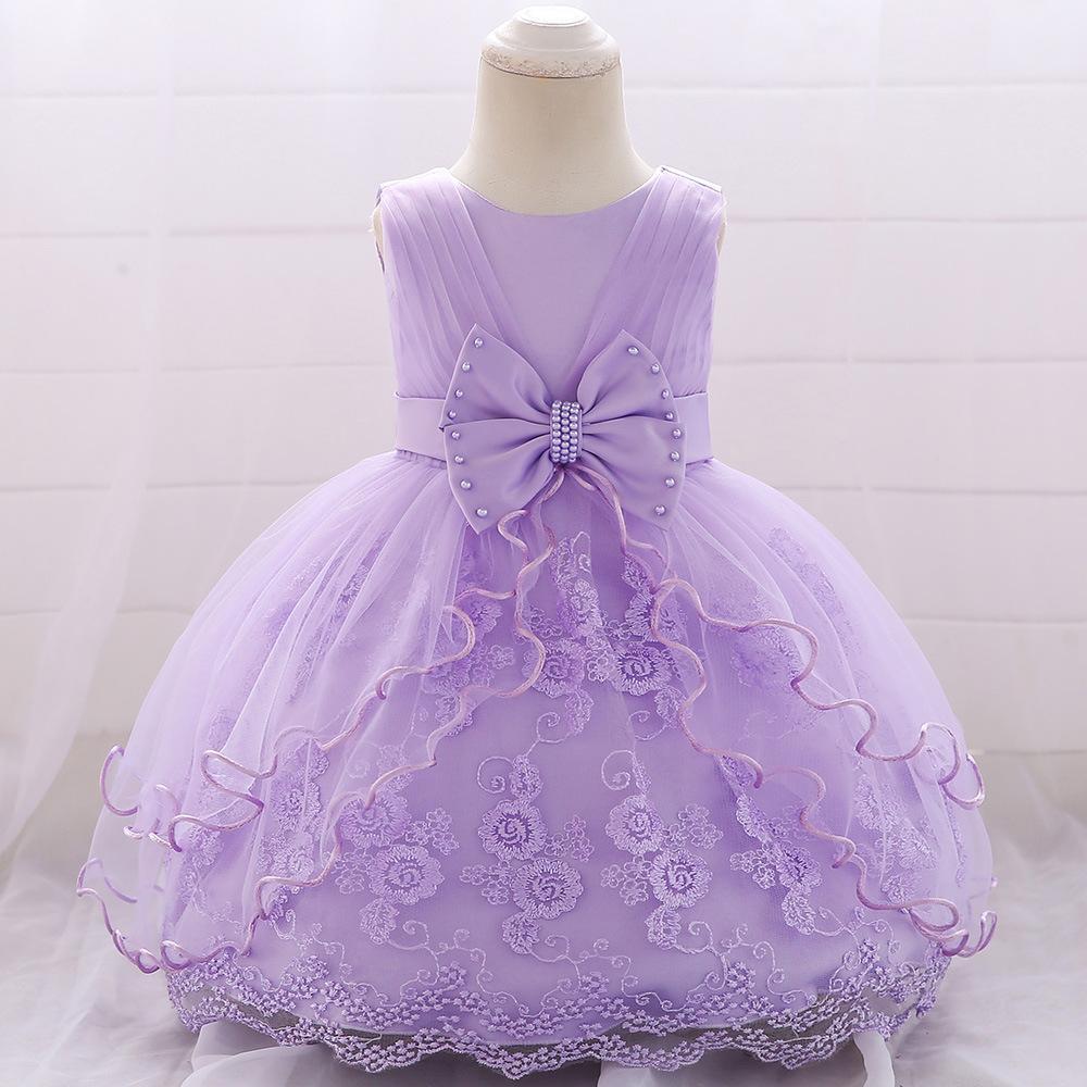 Picture of Cross-Border Children's Princess Dress 2024 Infant Baby Bow Washable Dress Little Girl Birthday Dress
